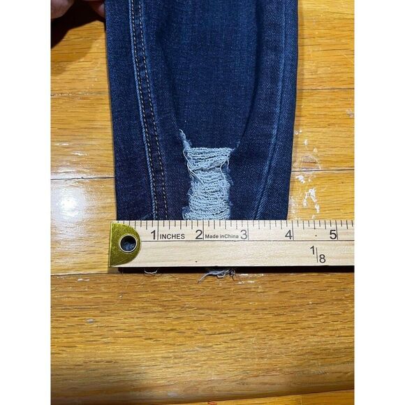 Refuge Jeans Womens 5 Skinny Blue Mid Rise Distressed Stretch Denim Festival Y2K - Picture 7 of 7